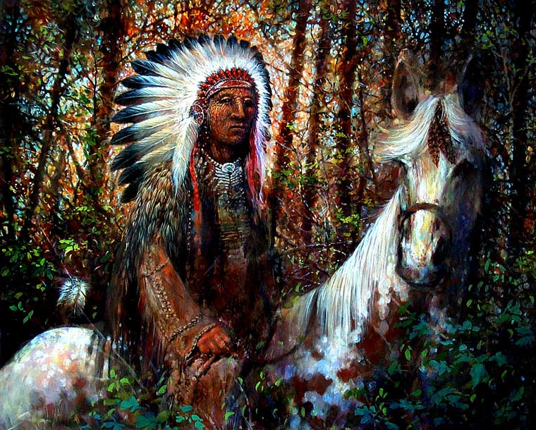 Indian on Horse Back